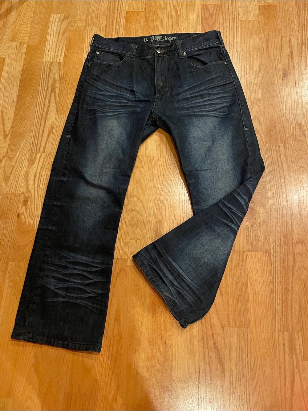 B.Tuff Men’s Kirk Dark Bootcut Jeans